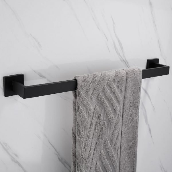 SUS 304 Stainless Steel Bathroom Hardware Set Black Matte Paper Holder Toothbrush Holder Towel Bar Bathroom Accessories - Image 3