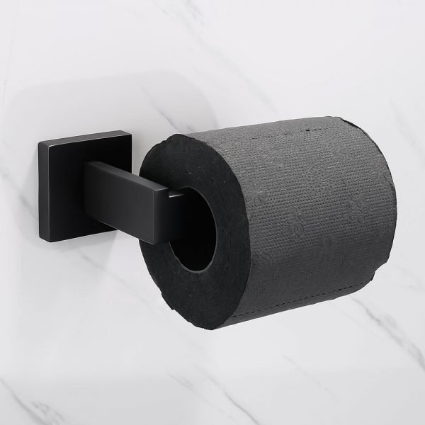 SUS 304 Stainless Steel Bathroom Hardware Set Black Matte Paper Holder Toothbrush Holder Towel Bar Bathroom Accessories - Image 4