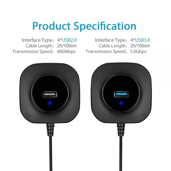 USB HUB Multi USB 3.0 HUB Splitter 3 HUB Micro Hab USB 3.0 Cable 25cm / 100cm 4 Ports Computer Accessories for PC Laptop - Image 3