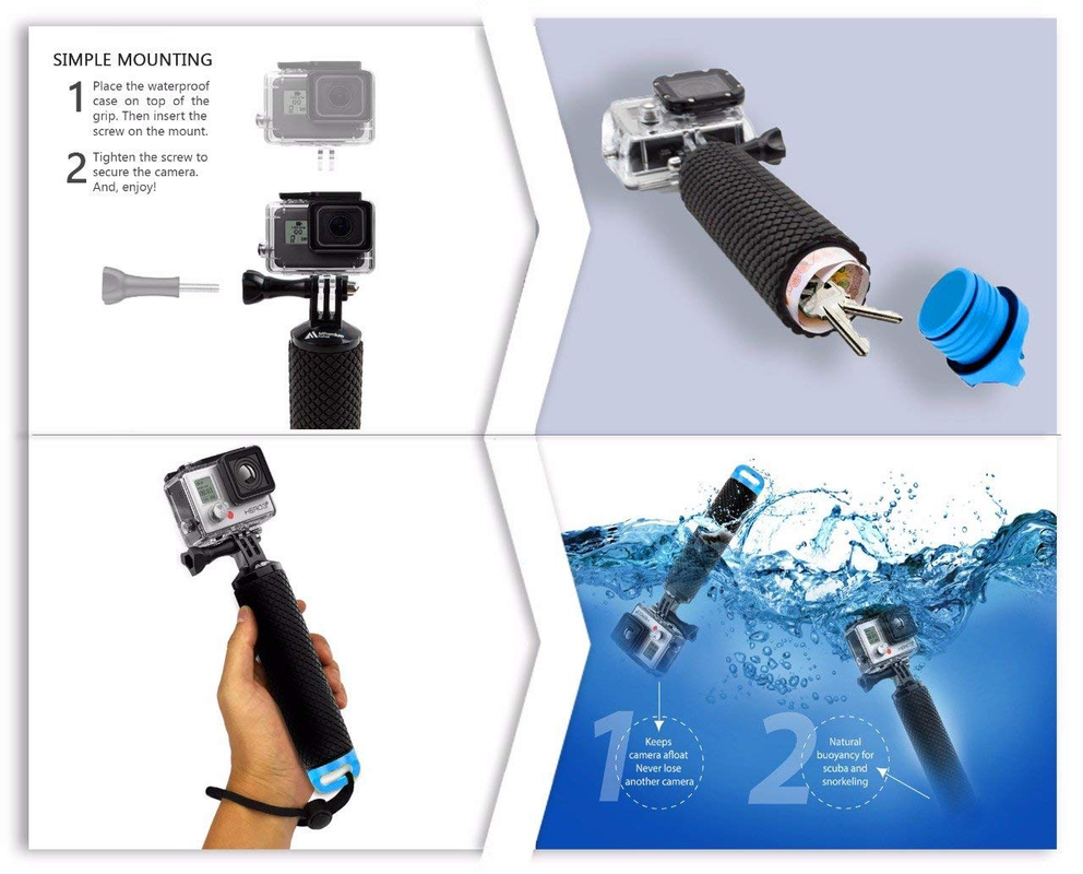Waterproof Floating Hand Grip For GoPro Camera Hero 7 Session Hero 6 5 4 3+ 2 Water Sport Action Cameras Handler accessories - Image 4
