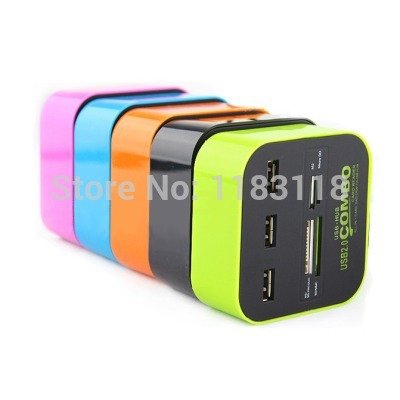 Zimoon Store 3 port usb hub 2.0 HUB with Micro multi card reader for SD/MMC/M2/MS/MP Computer Accessories - Image 2