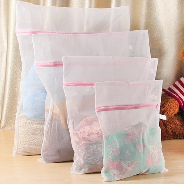 fashion! 9 Sizes Zippered Foldable Nylon Laundry Bag Bra Socks Underwear Clothes Washing Machine Protection Net Mesh Bags - Image 4