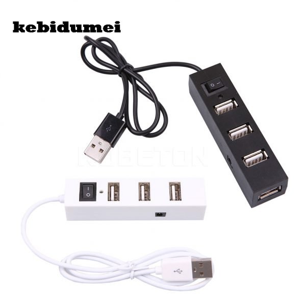 kebidumei High Speed Mini 4 Ports USB 2.0 Hub USB Port with Power Switch For Laptop PC Computer Laptop Peripherals Accessories