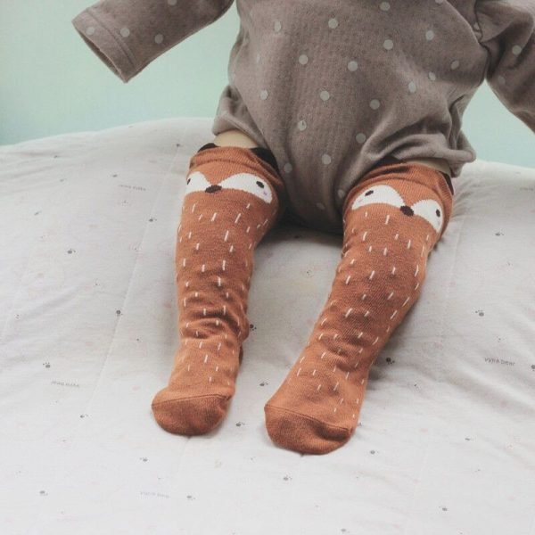 1 Pair Unisex Lovely Cute Cartoon Fox Kids baby Socks Knee Girl Boy Baby Toddler Socks animal infant Soft Cotton socks 0-3 Y - Image 2