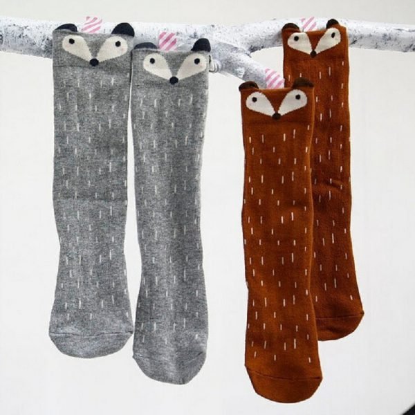 1 Pair Unisex Lovely Cute Cartoon Fox Kids baby Socks Knee Girl Boy Baby Toddler Socks animal infant Soft Cotton socks 0-3 Y - Image 5