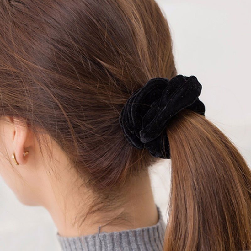 1PC Women Elegant Velvet Solid Elastic Hair Bands Ponytail Holder Scrunchies Tie Hair Rubber Band Headband Lady Hair Accessories - Image 2