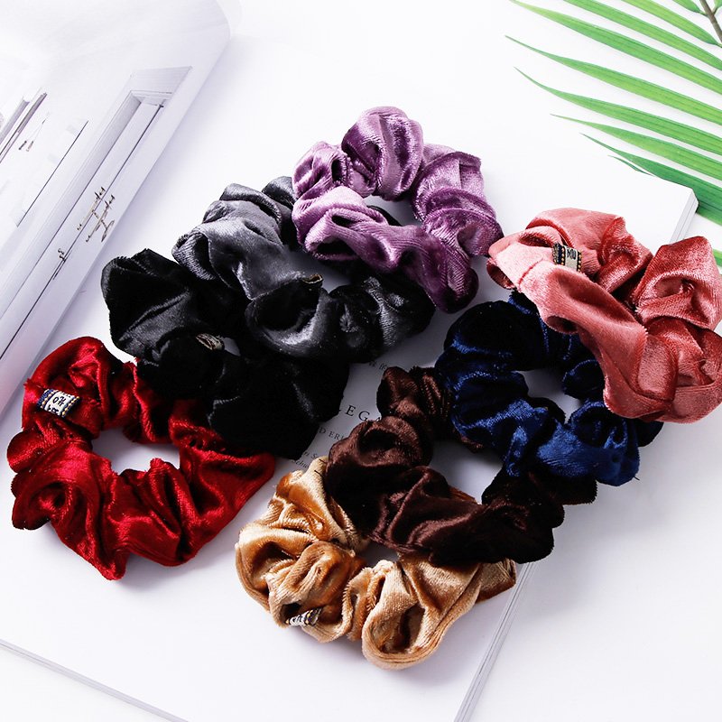 1PC Women Elegant Velvet Solid Elastic Hair Bands Ponytail Holder Scrunchies Tie Hair Rubber Band Headband Lady Hair Accessories - Image 3