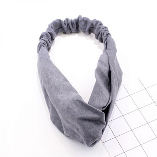 2018 New Women Spring Suede Soft Solid Headbands Vintage Cross Knot Elastic Hairbands Bandanas Girls Hair Bands Hair Accessories - Image 6