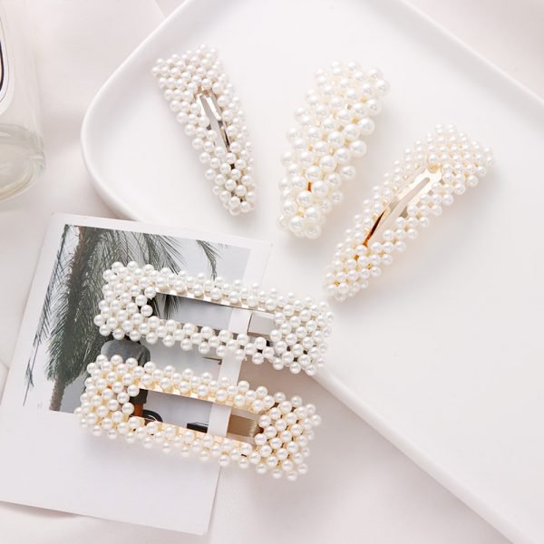 2019 Hot Sale Women Girls Elegant Pearl Geometric Alloy Hair Clips Barrettes Headwear Hairpins Headbands Female Hair Accessories - Image 3