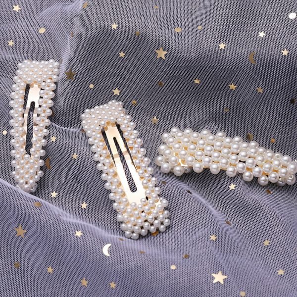 2019 Hot Sale Women Girls Elegant Pearl Geometric Alloy Hair Clips Barrettes Headwear Hairpins Headbands Female Hair Accessories - Image 6