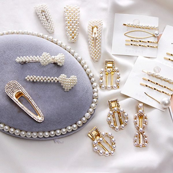 2019 Hot Sale Women Girls Elegant Pearl Geometric Alloy Hair Clips Barrettes Headwear Hairpins Headbands Female Hair Accessories