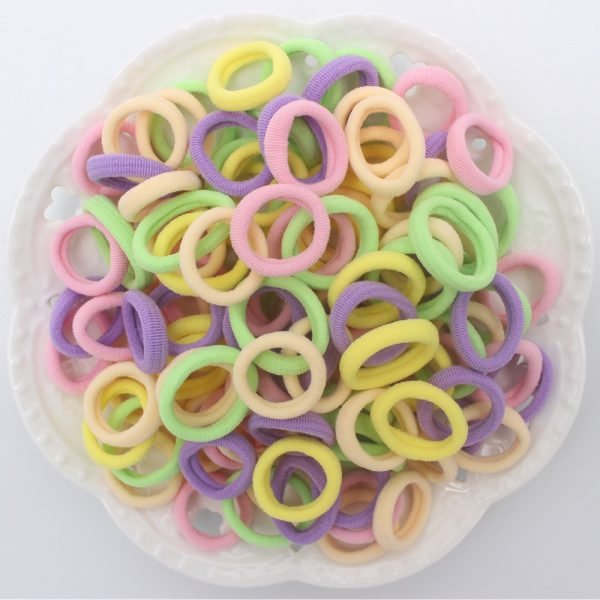 2019 NEW 100pcs/lot Spandex material Head rope hair accessories for girls kids elastic hair bands scrunchie (Striped colors mix) - Image 3