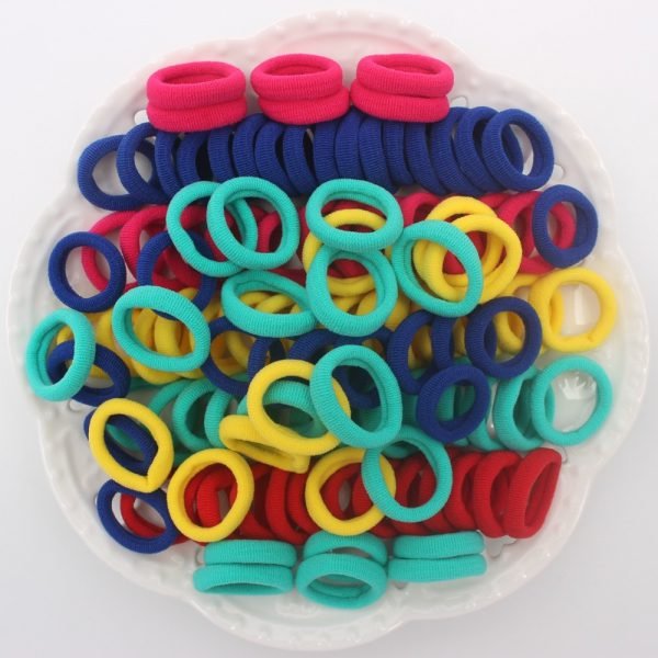 2019 NEW 100pcs/lot Spandex material Head rope hair accessories for girls kids elastic hair bands scrunchie (Striped colors mix) - Image 4