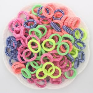 2019 NEW 100pcs/lot Spandex material Head rope hair accessories for girls kids elastic hair bands scrunchie (Striped colors mix)