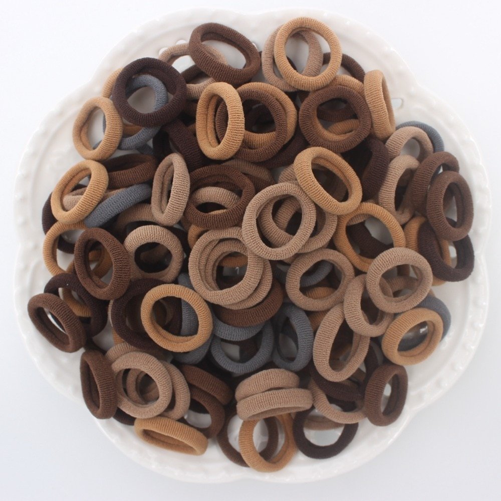 2019 NEW 100pcs/lot Spandex material Head rope hair accessories for girls kids elastic hair bands scrunchie (Striped colors mix) - Image 5