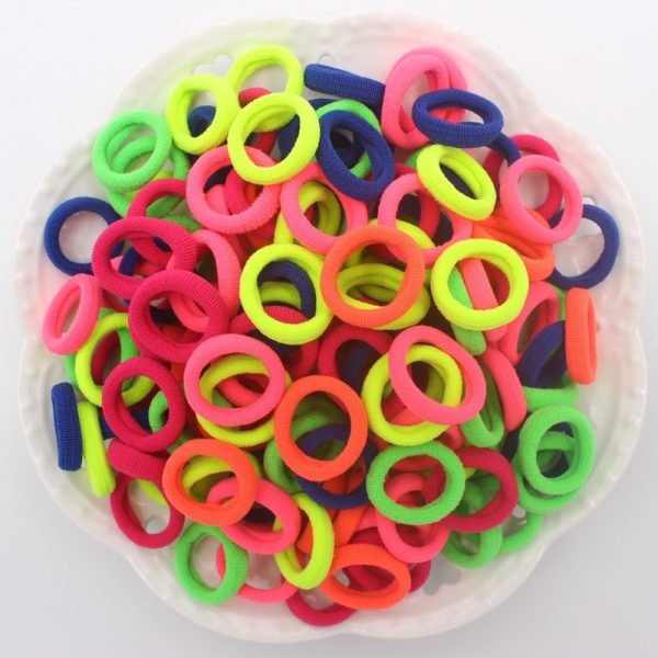 2019 NEW 100pcs/lot Spandex material Head rope hair accessories for girls kids elastic hair bands scrunchie (Striped colors mix) - Image 6