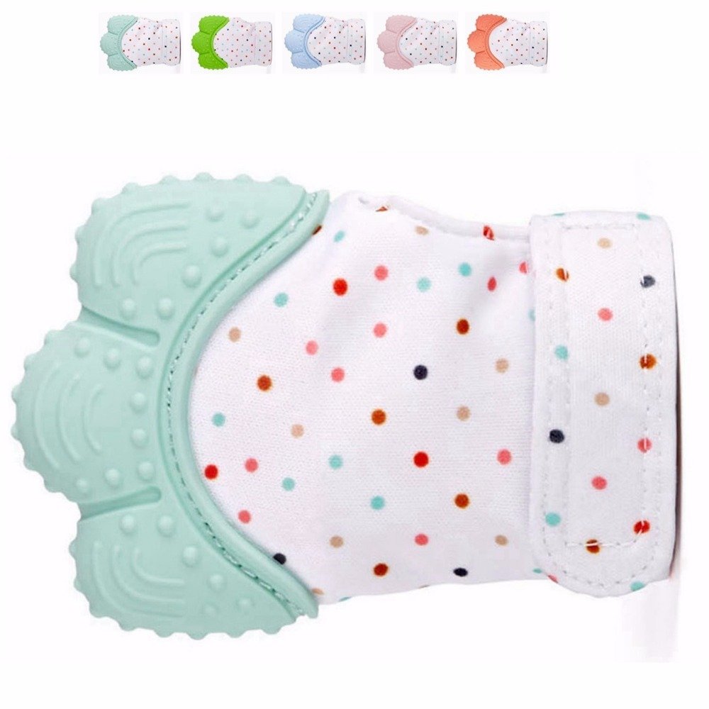 2019 Newborn Baby Gloves Silicone Baby Mitt Teething Mitten Teething Glove Candy Wrapper Sound Teether - Image 2