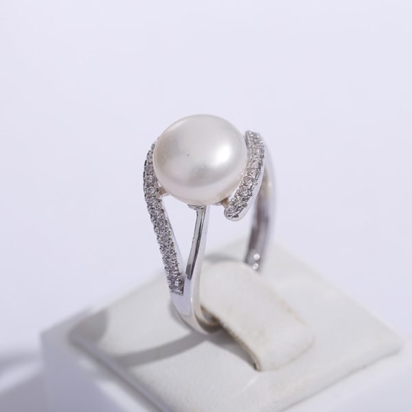 2019 Sale Brand Design Genuine 925 Sterling Silver Ring Jewelry Pearl 9-10mm Freshwater Pearl Ring - Image 4