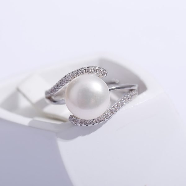 2019 Sale Brand Design Genuine 925 Sterling Silver Ring Jewelry Pearl 9-10mm Freshwater Pearl Ring