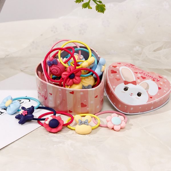 20pcs/Lot New Gift Box Packed Girls Cute Cartoon Elastic Hair Bands Headwear Scrunchies Rubber Bands Headbands Hair Accessories - Image 2