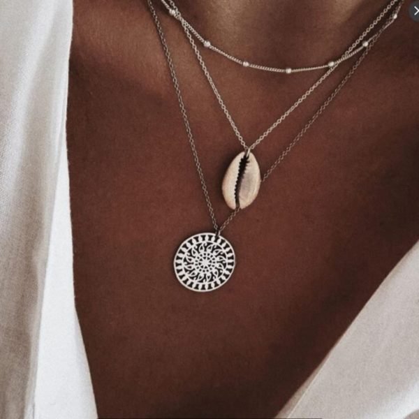 26 Styles Boho Shell Pendant Necklace for Women Long Chain Round Charm Statement Choker 2019 Collares Necklace Wedding Jewelry - Image 2