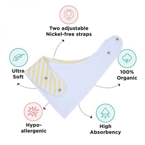 2Pcs/Lot Baby Bandana Bibs Extra Soft Natural Cotton Baby Drool Bib for Drooling and Teething Super Absorbent Baby Shower Gifts - Image 2
