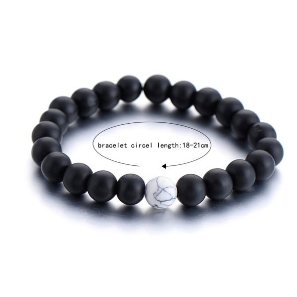 2Pcs/Set Couples Distance Bracelet Classic Natural Stone White and Black Yin Yang Beaded Bracelets for Men Women Best Friend Hot - Image 4