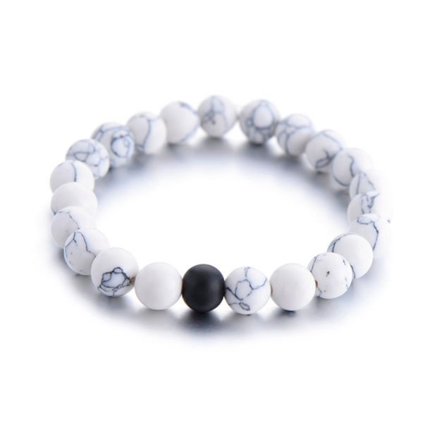 2Pcs/Set Couples Distance Bracelet Classic Natural Stone White and Black Yin Yang Beaded Bracelets for Men Women Best Friend Hot - Image 5