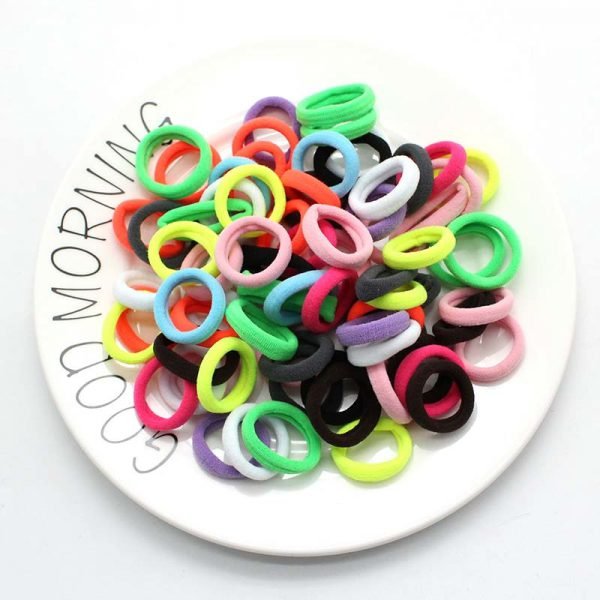 3cm 50pcs/lot Hair Accessories kids Rubber bands Scrunchy Elastic Hair Bands Girls Headband decorations ties  Gum for hair - Image 2