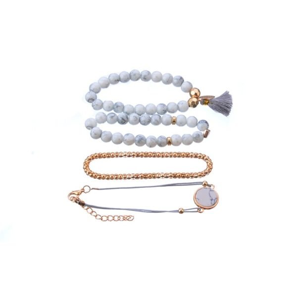 4 Pcs/ Set Bohemian charm bead Bracelet Women tassel Bangles gold heart Bracelets Sets Jewelry Party Gifts - Image 2
