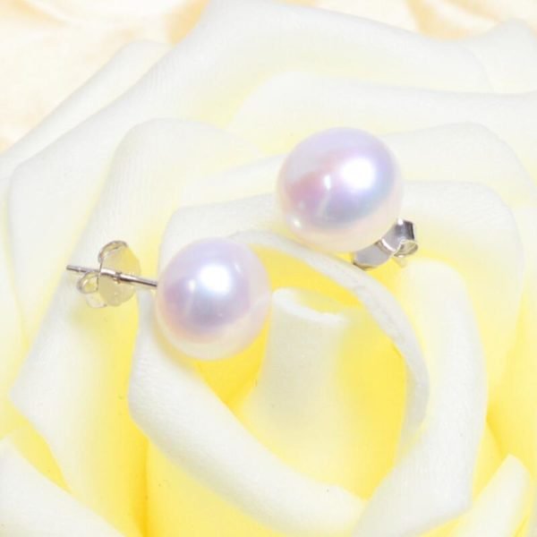 ASHIQI Natural Freshwater Pearl Stud Earrings For Women Real 925 Sterling Silver Jewelry Gift - Image 2