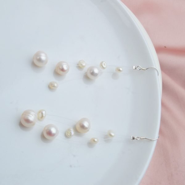 ASHIQI White Natural Freshwater Baroque Pearl Earrings 925 Sterling Silver Multilayer long Tassels Jewelry for Women Gift - Image 3