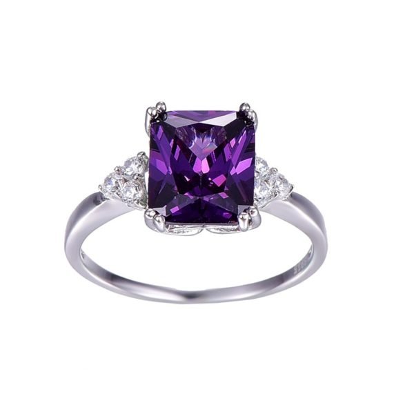 BONLAVI 5.25ct 8*10mm Amethyst Brand Jewelry Ladies 925 Sterling Silver Square Rings High Quality Engagement Ring Size 5-10 - Image 3