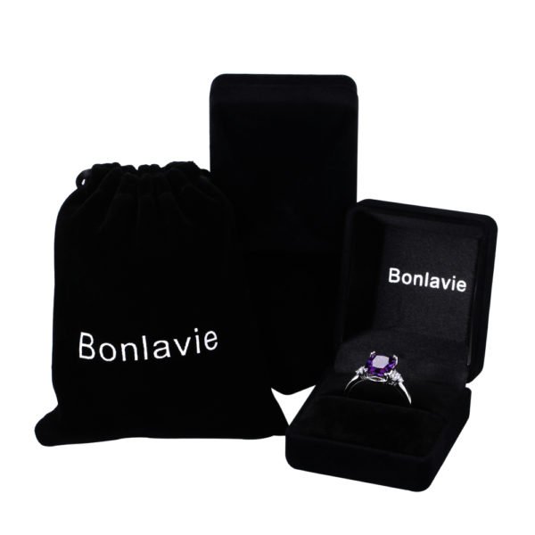 BONLAVI 5.25ct 8*10mm Amethyst Brand Jewelry Ladies 925 Sterling Silver Square Rings High Quality Engagement Ring Size 5-10 - Image 6