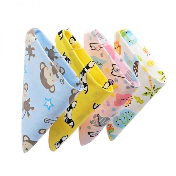 Baby Bibs Cotton Baby Feeding Apron Triangle Cute Baby Bibs Girls Boys Cartoon Feeding Scarf Bib Collar Bib Burp Cloth - Image 2
