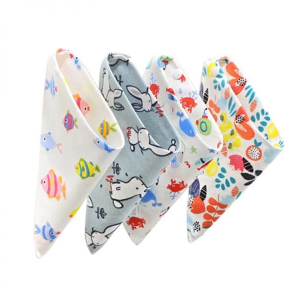 Baby Bibs Cotton Baby Feeding Apron Triangle Cute Baby Bibs Girls Boys Cartoon Feeding Scarf Bib Collar Bib Burp Cloth - Image 3