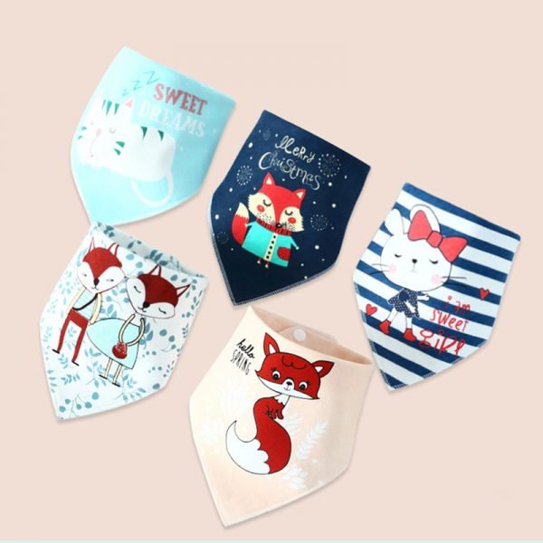 Baby Bibs for Boy Girl Bandana Bib Burp Cloth Print Animal Triangle Cotton Baby Scarf Meal Collar Burp Baby Accessories - Image 3