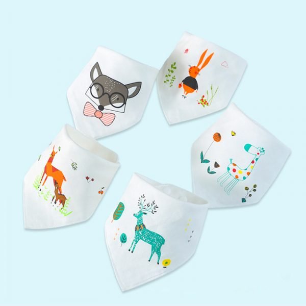 Baby Bibs for Boy Girl Bandana Bib Burp Cloth Print Animal Triangle Cotton Baby Scarf Meal Collar Burp Baby Accessories - Image 5
