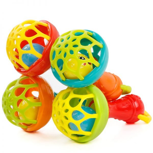 Baby Rattles toy Intelligence Grasping Gums Plastic Hand Bell Rattle Funny Educational Mobiles Toys Birthday Gifts WJ482 - Image 2