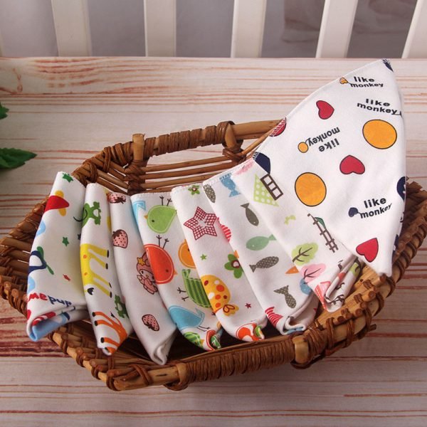 Baby bibs High quality triangle double layers cotton baberos Cartoon Character Animal Print baby bandana bibs dribble bibs