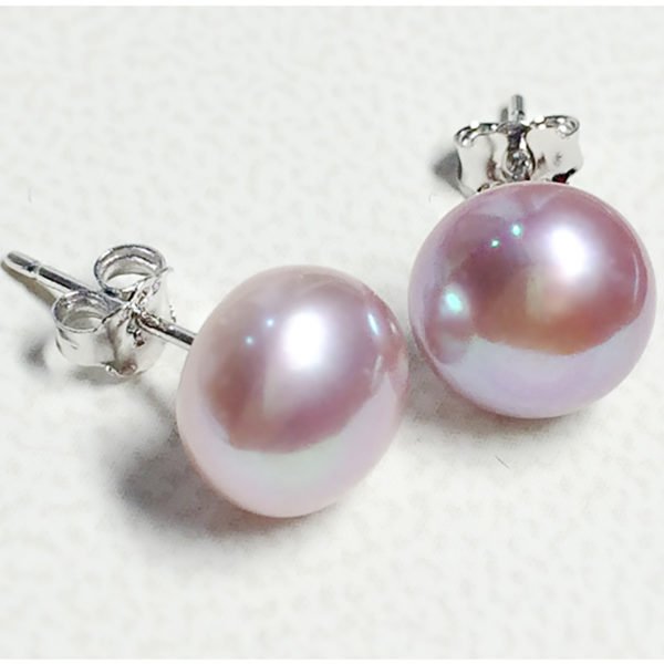 BaroqueOnly 100% Genuine Freshwater Pearl white pink purple blue Silver Stud Earrings Fashion Jewelry for Women Super Deal - Image 4