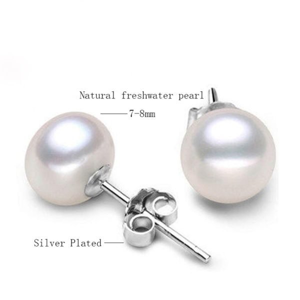 BaroqueOnly 100% Genuine Freshwater Pearl white pink purple blue Silver Stud Earrings Fashion Jewelry for Women Super Deal - Image 5