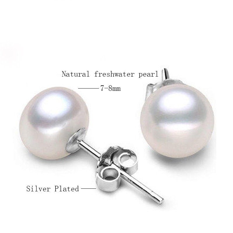 BaroqueOnly 100% Genuine Freshwater Pearl white pink purple blue Silver Stud Earrings Fashion Jewelry for Women Super Deal - Image 5
