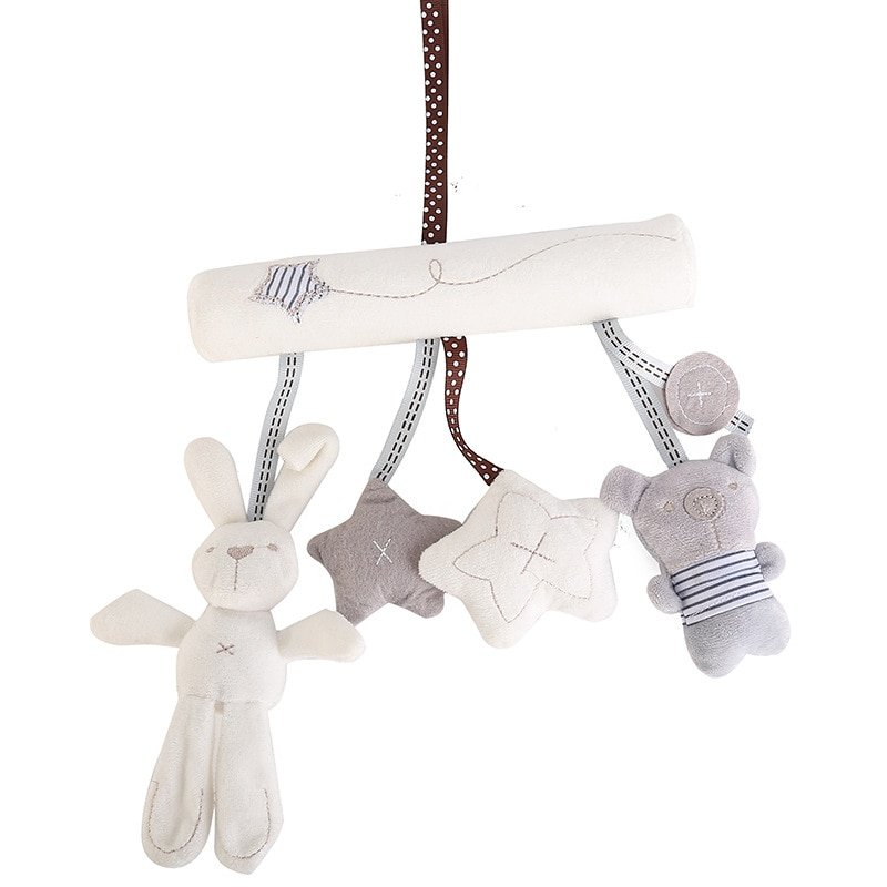Creative Infants Cradle Cute Rabbit baby music hanging bed safety seat plush toy Hand Bell Multifunctional Plush Toys - Image 5