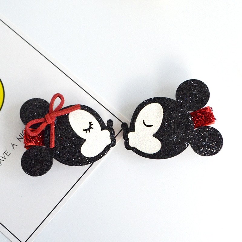 Cute children Hairpin Handmade Cartoon Minnie Mouse Ear Bowknot Wings stars hair clips Accessories kids girls Barrettes headwear - Image 2