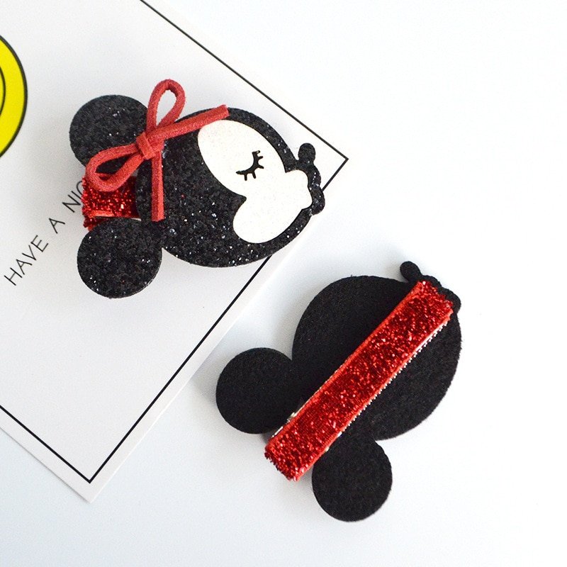 Cute children Hairpin Handmade Cartoon Minnie Mouse Ear Bowknot Wings stars hair clips Accessories kids girls Barrettes headwear - Image 6