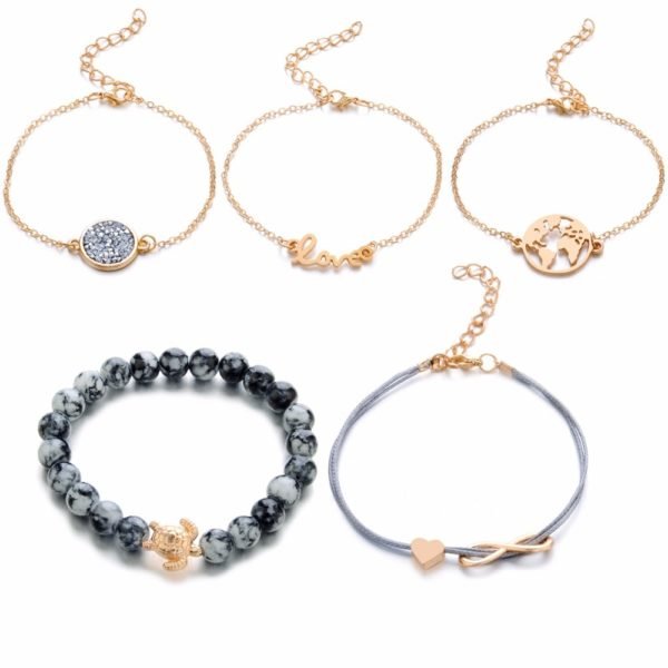 DIEZI Bohemian  Turtle Charm Bracelets Bangles For Women Fashion Gold Color Strand Bracelets Sets Jewelry Party Gifts - Image 3