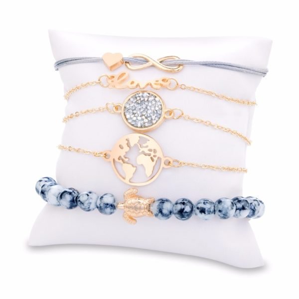 DIEZI Bohemian  Turtle Charm Bracelets Bangles For Women Fashion Gold Color Strand Bracelets Sets Jewelry Party Gifts - Image 4