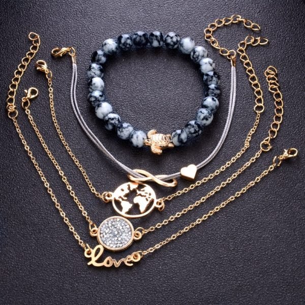 DIEZI Bohemian  Turtle Charm Bracelets Bangles For Women Fashion Gold Color Strand Bracelets Sets Jewelry Party Gifts - Image 6
