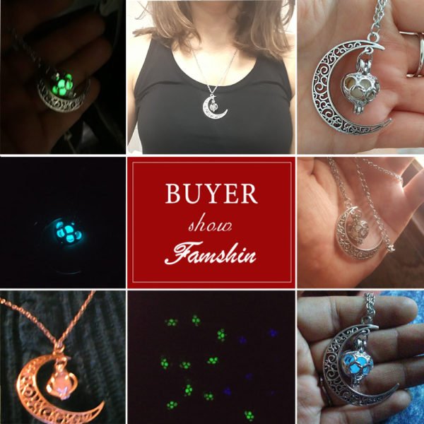 FAMSHIN 2019 New Hot Moon Glowing Necklace,Gem Charm Jewelry,Silver Plated,Women Halloween Hollow Luminous Stone Necklace Gifts - Image 2